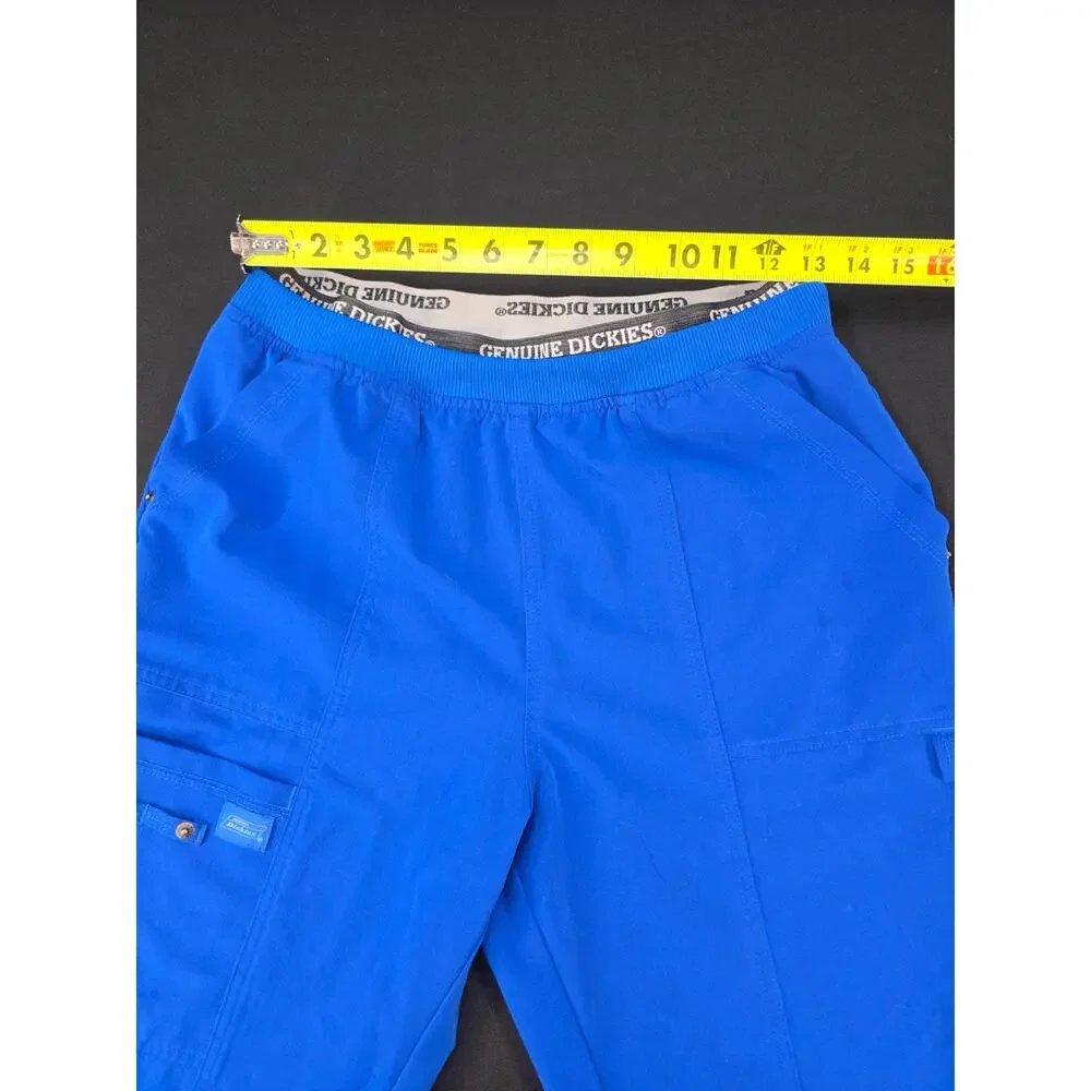 Dickies EDS Women's Royal Blue Scrub Pants Size S Stretch Jogger Zip Hem Pockets